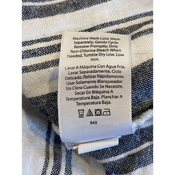 Time and Tru Womens Striped Sheath Dress Split V Neck Round Hem White Gray SZ L - Picture 8 of 8